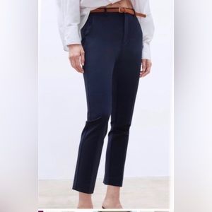 ZARA Career Stretch Ankle Pant Dark Blue Sz XS 01478020401012